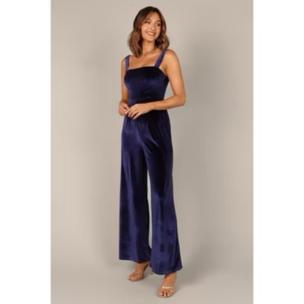 Petal & Pup Scarlette Wide Leg Velvet Jumpsuit